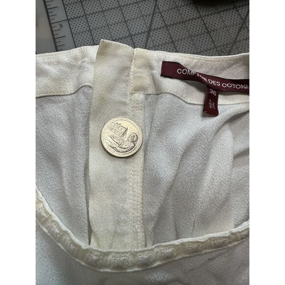 Comptoir Des Cotonniers Cream Embroidery Sleeveless Tank Boho Top size Medium 36 - Picture 7 of 7